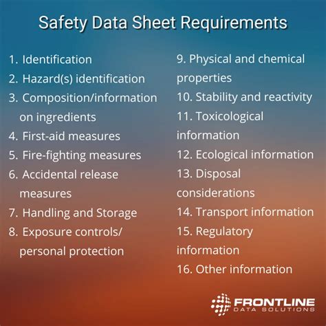 New Requirements for Safety Data Sheets in .